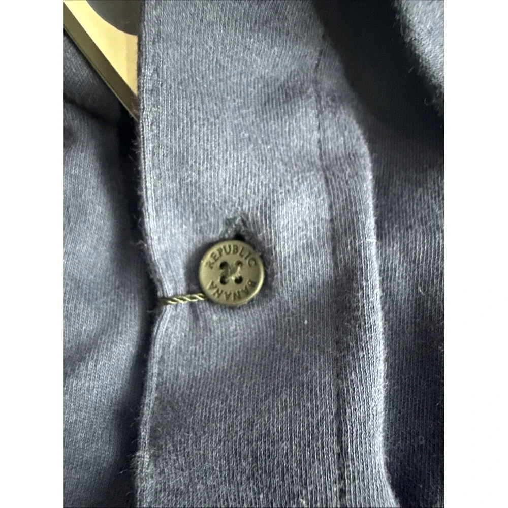 NWT Banana‎ Republic Men's Long Sleeve Luxe Touch Polo Navy Blue Size XXL